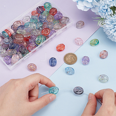 96Pcs 12 Colors Handmade Lampwork Beads LAMP-PH0001-34-1