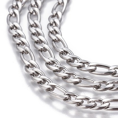 Tarnish Resistant 304 Stainless Steel Figaro Chains CHS-P007-15P-1
