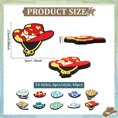 40Pcs 10 Styles PVC Cabochons PVC-PH0001-40-1