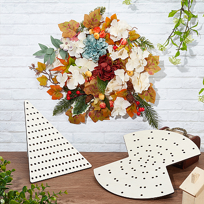 4Pcs 4 Style Wood Wreath Boards DIY-WH0504-132-1