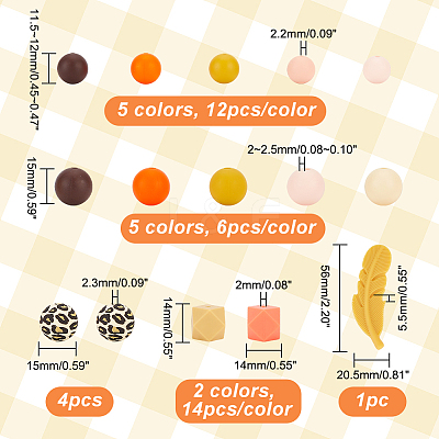 14 Style Food Grade Eco-Friendly Silicone Focal Beads SIL-GA0001-09-1