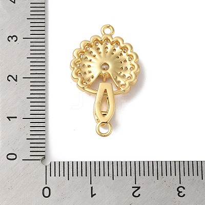 Rack Plating Brass Micro Pave Clear Cubic Zirconia Fold Over Clasps KK-A222-14G-1