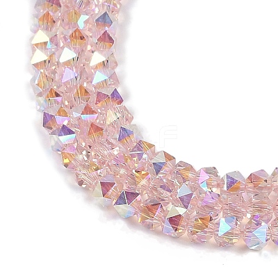 Electroplate Glass Beads Strands GLAA-Q105-02C-1