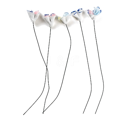 Hand-Painted Ceramic Flower Stems with Iron Stem PR-CBAD4A8-03-1