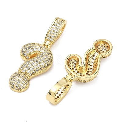 Brass Micro Pave Cubic Zirconia Pendants KK-P345-17G-02-1