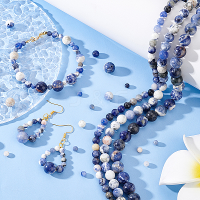 4 Strands 4 Styles Natural Sodalite Beads Strand G-OC0005-08-1