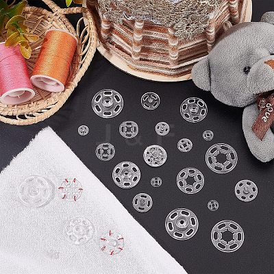 180 Sets 6 Style Sewing Snap Button AJEW-NB0003-47-1