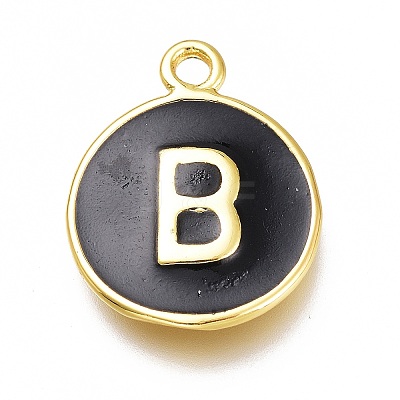 Brass Enamel Pendants KK-H103-02B-G-1