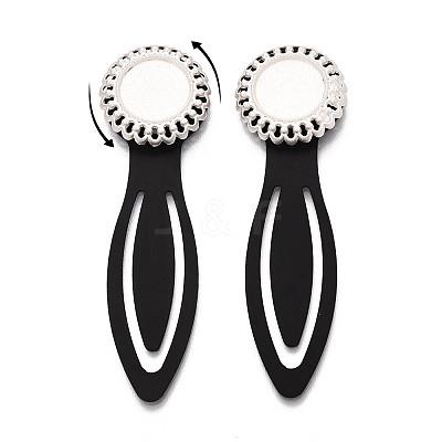 Alloy & Iron Bookmark Cabochon Settings PALLOY-N184-01S-1