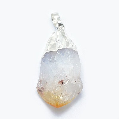 Natural Citrine Pendants G-P383-12S-1