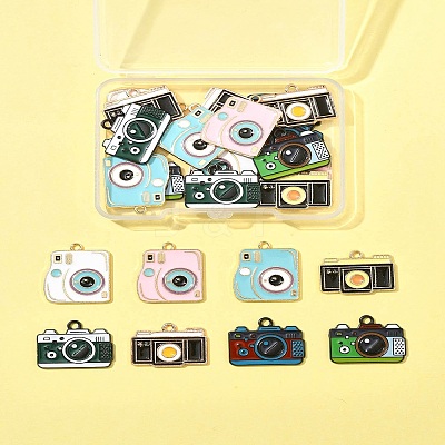 25Pcs 8 Styles Alloy Enamel Pendants ENAM-FS0003-13-1