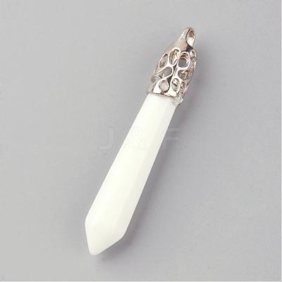Natural White Jade Big Pendants G-R278-87-1