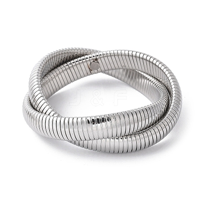 304 Stainless Steel Stretch Bracelets BJEW-A031-01H-P-1