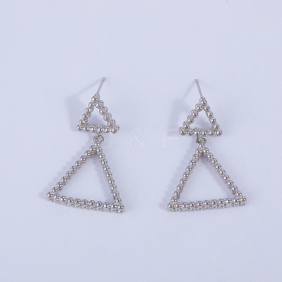 Triangle Brass Dangle Stud Earrings KM2949-1