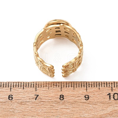 Woven Bezel 304 Stainless Steel Cuff Ring Components SA-CBAD8FA-01G-02-1