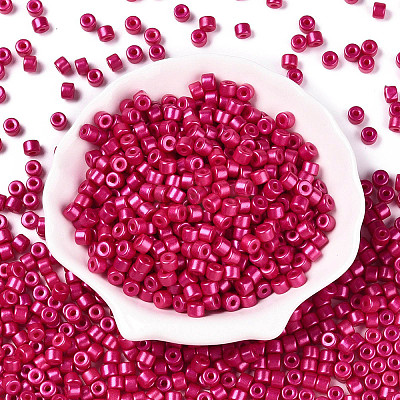 Baking Paint Pearlized Glass Seed Beads SEED-T008-03O-1