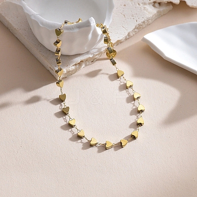 304 Stainless Steel Heart Link Chain Anklets for Women FS-WG55343-01-1