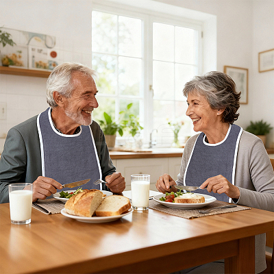 Polyester Adult Bibs for Elderly Women Men AJEW-WH20070-234-1