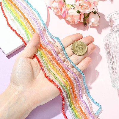 10 Strands 10 Styles Transparent Electroplate Glass Beads Strands EGLA-CJ0001-29-1