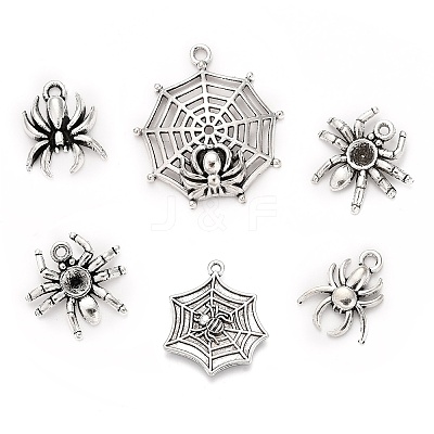 Tibetan Style Alloy Pendants for Halloween TIBEP-X0106-AS-1