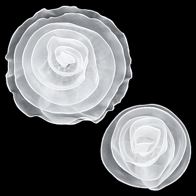 2Pcs 2 Styles Organza Flower Brooches JEWB-FG0001-58B-1