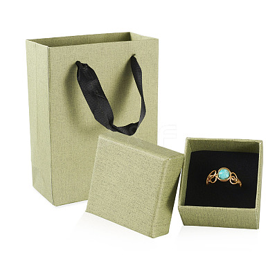 5Pcs Square Paper Jewelry Display Cases CON-TA0001-39A-01-1