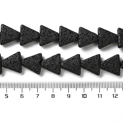 Triangle Dyed Natural Lava Rock Beads Strands G-O126-04A-10-1