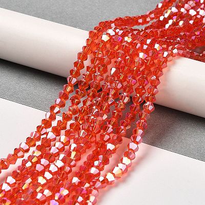 Transparent Electroplate Glass Beads Strands LS-EGLA-A039-T4mm-B14-1