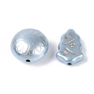 Pearlized Opaque Acrylic Beads OACR-T029-04G-1
