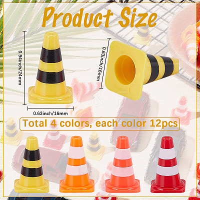 48Pcs 4 Colors ABS Display Roadblock Decorations AJEW-SP0004-70-1