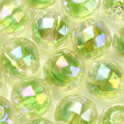 UV Plating Transparent Acrylic European Beads OACR-F004-03B-1