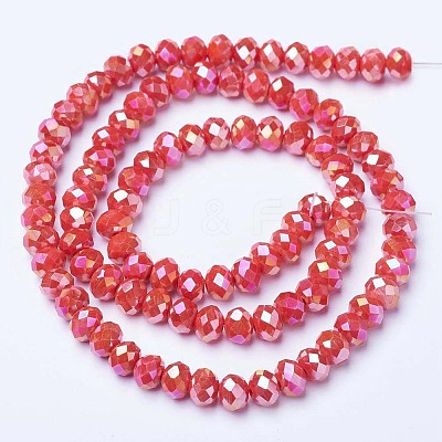 Electroplate Glass Beads Strands X-EGLA-A034-P6mm-B06-1