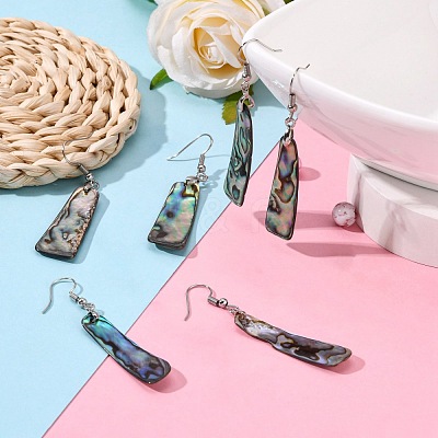 Abalone Shell/Paua ShellEarrings EJEW-Q166-1-1