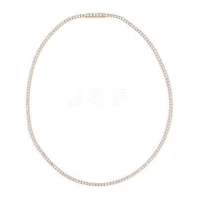 925 Sterling Silver Pave Crystal Cubic Zirconia Tennis Necklaces for Women NJEW-C096-01A-G02-1