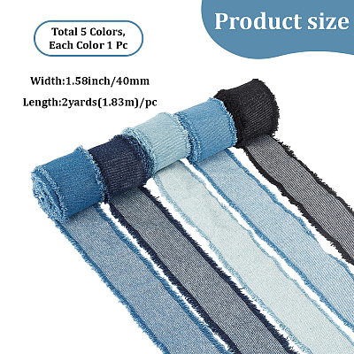 5Pcs 5 Colors Cotton Ribbon OCOR-CY0004-88-1