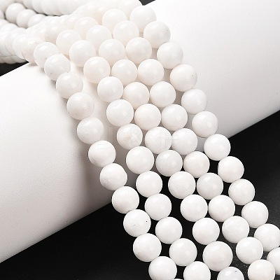 Natural White Jade Round Bead Strands G-O113-01-6mm-1