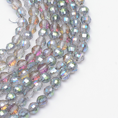 Electroplate Glass Bead Strands EGLA-R041-8mm-01-1