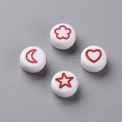 White Opaque Acrylic Beads MACR-N008-41D-1