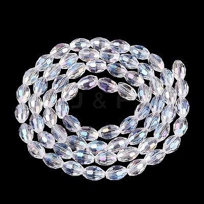 Electroplate Transparent Glass Beads Strands GL-N002-01A-A01-1