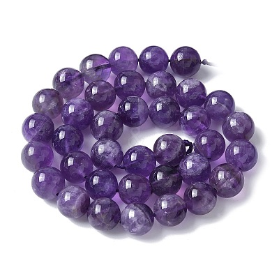 Natural Amethyst Beads Strands G-R446-10mm-21-A-1