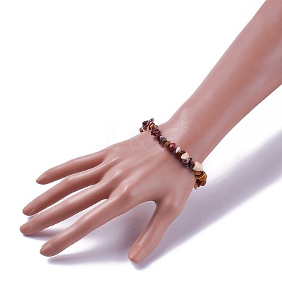 Natural Mookaite Beads Stretch Bracelets BJEW-JB04152-07-1