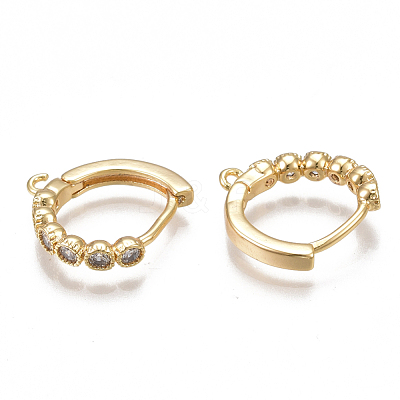 Brass Huggie Hoop Earring Findings KK-T038-488G-1