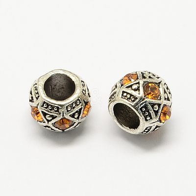Alloy Rhinestone European Beads MPDL-R036-05E-1