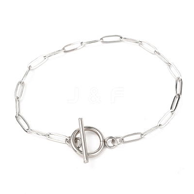 Tarnish Resistant Unisex 304 Stainless Steel Paperclip Chain Bracelets BJEW-H541-04A-P-1