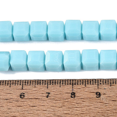 Opaque Glass Beads Strands GLAA-R041-8x8mm-C02-1