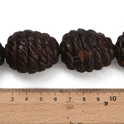 Carved Jujube Wood European Beads WD-CBAC5FE-02-1