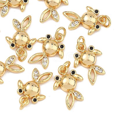 SHEGRACE Brass Cubic Zirconia Charms XGRQ3P512-586G-1