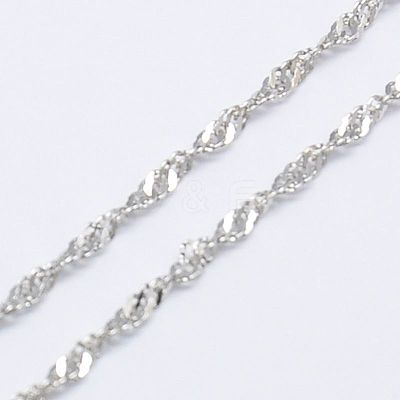 925 Sterling Silver Rope Chains Necklaces STER-E007-2D-1