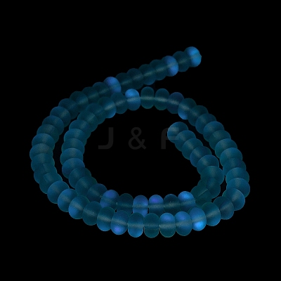 Frosted Transparent Glass Beads Strands FGLA-M002-01B-1