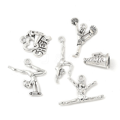 30Pcs 6 Styles Cheerleading Theme Alloy Pendants FIND-FP0001-34-1